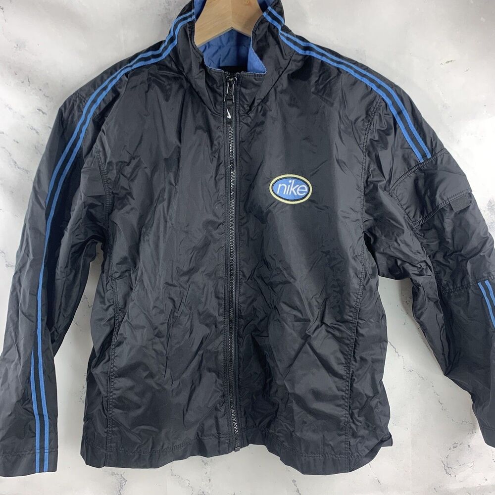 vintage 90s Nike windbreaker Jacket Youth Sz M 10-12 Y2k Nylon Retro Streetwear